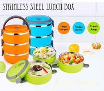 Lunch Box Polos Susun 3 Rantang Stainless Steel Kotak Makan Tempat Wadah Food Grade � 536
