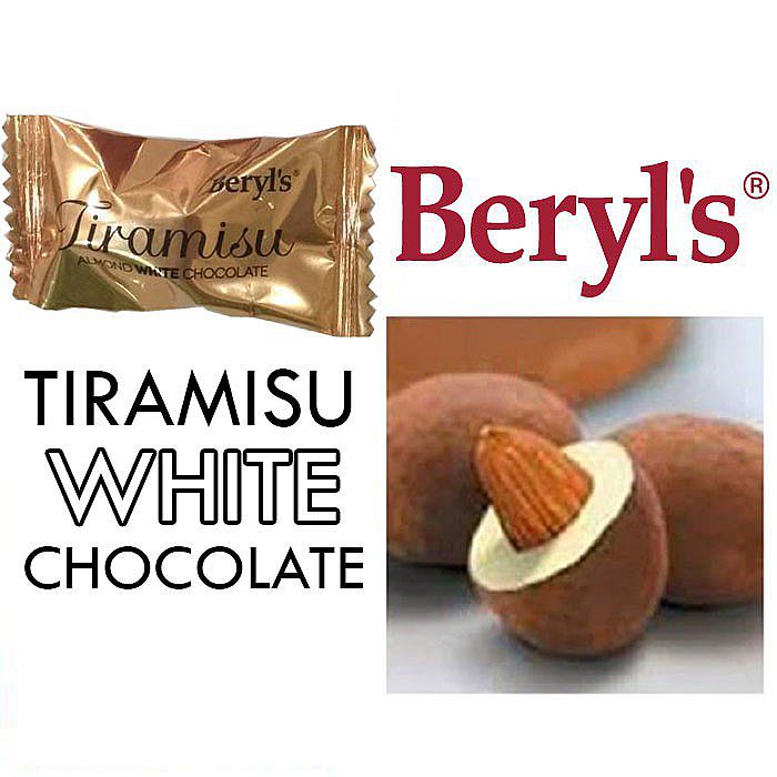 Beryl’s Tiramisu Almond WHITE Chocolate Ori Malaysia Beryl Impor Satuan Curah Bungkus – A232