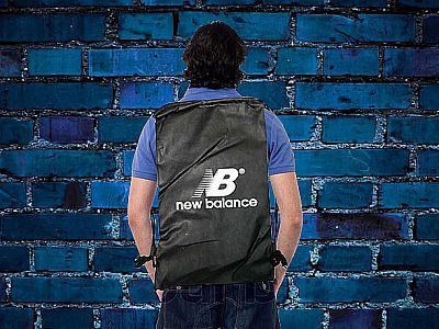 Tas Serut New Balance Hitam Non Ori Tas Ransel NB Tidak Original Bukan Asli Bag Pack – A454