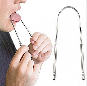 Alat Pembersih Lidah Stainless Tongue Cleaner Pengikis Kotoran Lidah Bau Tak Sedap – A476