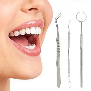 Alat Pembersih Gigi 2 Sisi Kaca Pinset Bahan Periksa Gusi Bersih Putih – A477