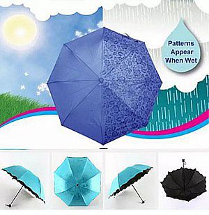 Payung 3D Magic Umbrella Keluar Motif Bila Kena Air Hujan Payung Lipat 3 Dimensi – A566