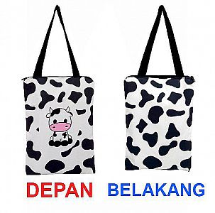 Tas Motif Kulit Sapi Tote Bag Sapi 2 Sisi Cow Bag Resleting Imitasi Made in Surabaya Cow Girl – TB04