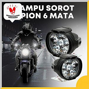 Lampu Sorot Spion Motor Tembak LED 6 Mata 6 Titik 6 Watt 12 Volt V Cree- A636