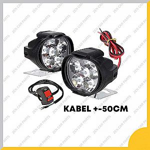 Lampu Sorot Spion Motor Tembak LED 6 Mata 6 Titik 6 Watt 12 Volt V Cree- A636