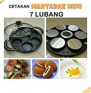 Cetakan Kue 7 Datar Cetak Kue 7 Lubang Martabak Mini Snack Maker Telur – A638