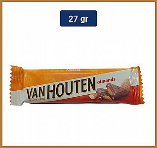 Van Houten Chunky Almond 27 gr Coklat Kemasan 27 Gram Chocolate Batang – A650