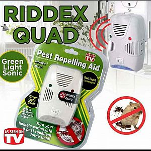 Riddex QUAD Alat Pengusir Tikus Kecoa Serangga Metode Eltrasonic Sound Elektro Magnet – A701