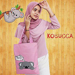 Tote Bag KOALA Australia Motif Koala Bear Shoulder Bag Fashion Bag Koala Krem Pink – TB08