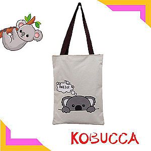 Tote Bag KOALA Australia Motif Koala Bear Shoulder Bag Fashion Bag Koala Krem Pink – TB08