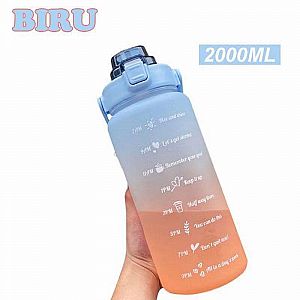 Botol Minum 2 Liter Bottle Viral Penanda Waktu Minum Air Putih Raibow - A798