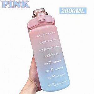 Botol Minum 2 Liter Bottle Viral Penanda Waktu Minum Air Putih Raibow - A798