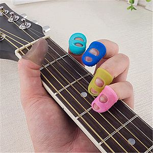 Karet Silikon Pelindung Jari Main Gitar Memetik Senar Multicolor - A810