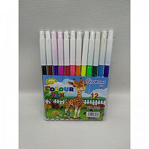 Spidol 12 Warna Amanda 828 Sekolah Anak Melukis Mewarnai Colour Pen - A856