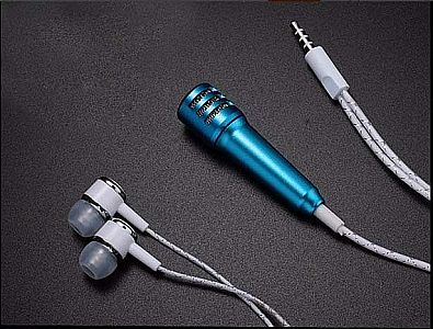 Mic Smule Karaoke Headset Speaker Handsfree Microphone Mini Nyanyi Lagu Handphone Android Smart -825