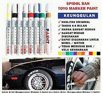 Spidol Ban Toyo Paint Marker Sa101 Original Import Warna Mobil Motor - 103