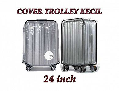 Cover Trolley Mika 24 Inch Kecil Sarung Plastik Tebal Penutup Koper Travel Luggage – 345A