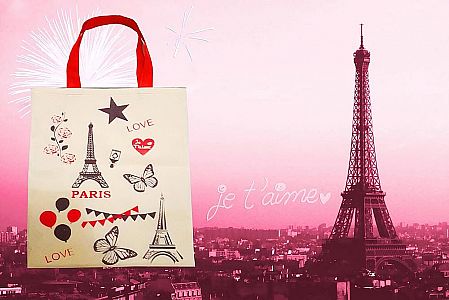 Goodie Bag Paris Tas Casual Paris Tenteng Eiffel Love in Tote Bag Totte – 811