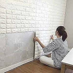 Wallpaper Dinding Foam 70 cm x 77 cm Motif Bata Putih Stiker Dinding Sticker Motif – 279