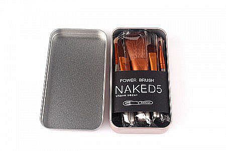 Naked 5 Set 7 in 1 Kuas Make Up 7in1 Kaleng Box isi Tujuh – A26
