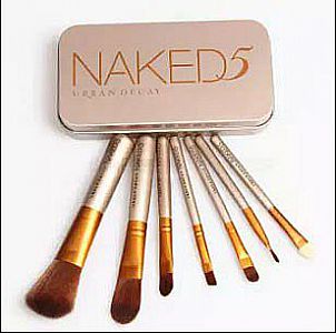 Naked 5 Set 7 in 1 Kuas Make Up 7in1 Kaleng Box isi Tujuh – A26