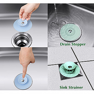 Flexible Drain Stopper & Sink Trainer Sink Plug Putih Penyaring Kotoran Wastafel Lubang Air Selokan 
