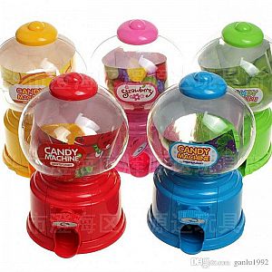 Dispenser Permen Mini Candy Machine Celengan Koin Anak Mainan Karet Putar Bank – 517