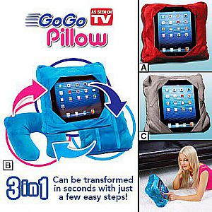 Gogo Pillow 3 in 1 Bantal Leher Kepala Travel Pillow Tablet Holder 3in1 – 073