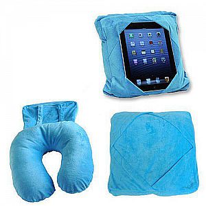 Gogo Pillow 3 in 1 Bantal Leher Kepala Travel Pillow Tablet Holder 3in1 – 073