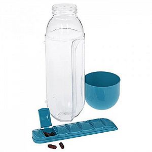 Botol Minum Air & Tempat Obat Pil Vitamin Organizer Water Bottle Kreatif  – A175
