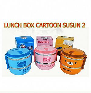 Lunch Box Cartoon Susun 2 Rantang Susun 2 Karakter Motif Kartun Stainless Steel – 586