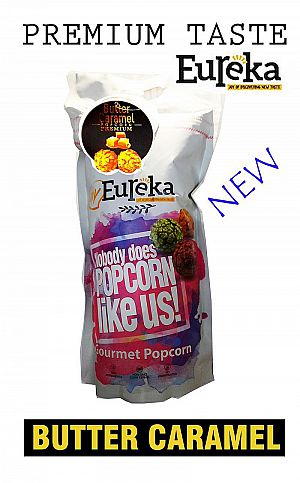EUREKA Popcorn Alumunium Pack Kemasan 140 Gr BUTTER CARAMEL Premium New Malaysia Pop Corn Snack A229