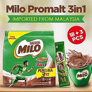 Milo 3 in 1 Protomalt Vitamin Mineral Impor Ori Malaysia Nestle Minuman Malt per Sachet – A235