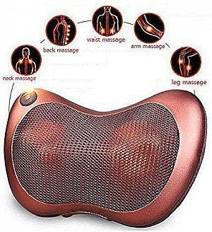 Bantal Pijat Shiatsu Pillow Massager Portable Inframerah Kursi Rumah Mobil Leher Punggung Traksi Put
