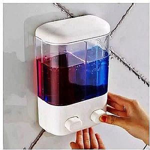 Touch Soap Double Dispenser Sabun Cair 2 in 1 Tempat Wadah Dispenser Sampo 2in1 Dobel - 016