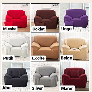 Cover Sofa Polos 1 Seater 140 cm Warna  Dudukan Free 1 Sarung Bantal Interior Rumah – A346